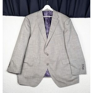 BILLY REID Custom Blazer Bamboo Wool Light Heather Gray/Brown - Purple - 32"x29"